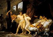Baron Jean-Baptiste Regnault Regnault Socrates Tears Alcibiades from the Embrace of Sensual Pleasure France oil painting artist